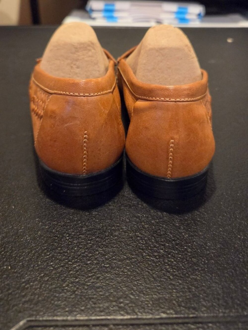 Vintage Saddlebred Vista Leather Braided Stitch Loafers Size 6 Preppy, Classic - Picture 4 of 8